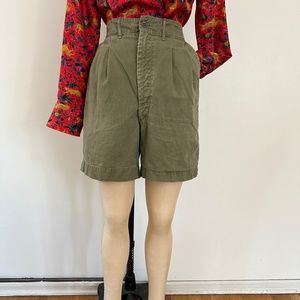 Unisex vintage boy scout green shorts